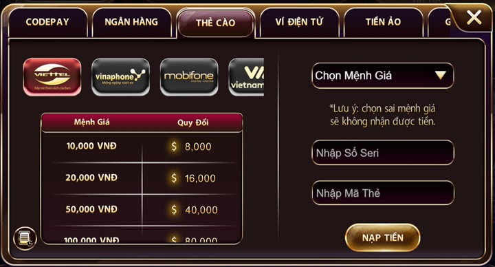 Hướng dẫn 06 cách nạp tiền nổ hũ Sunwin